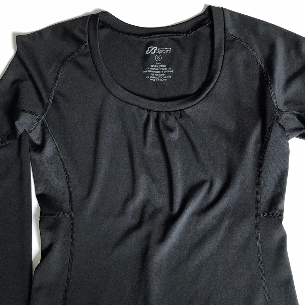 Eddie Bauer Long Sleeve Black Athletic Top
